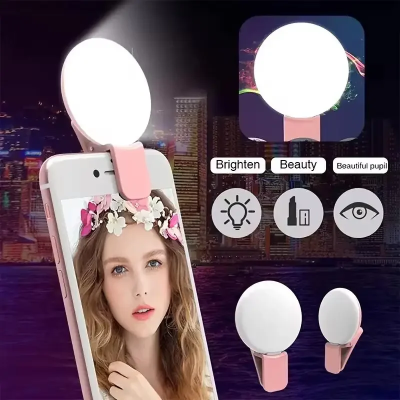 Lighting Visual - Mini Taşınabilir Selfie Halka Işık LED